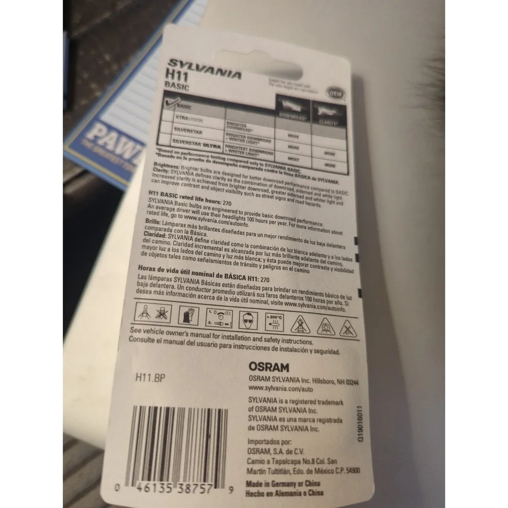 SYLVANIA - H11 Basic - Halogen Bulb for Headlight, Fog, Daytime Lights (1 Bulb)